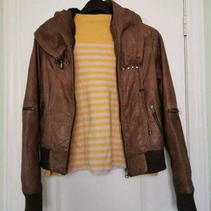 100% leather  brown jacket (Danier)
